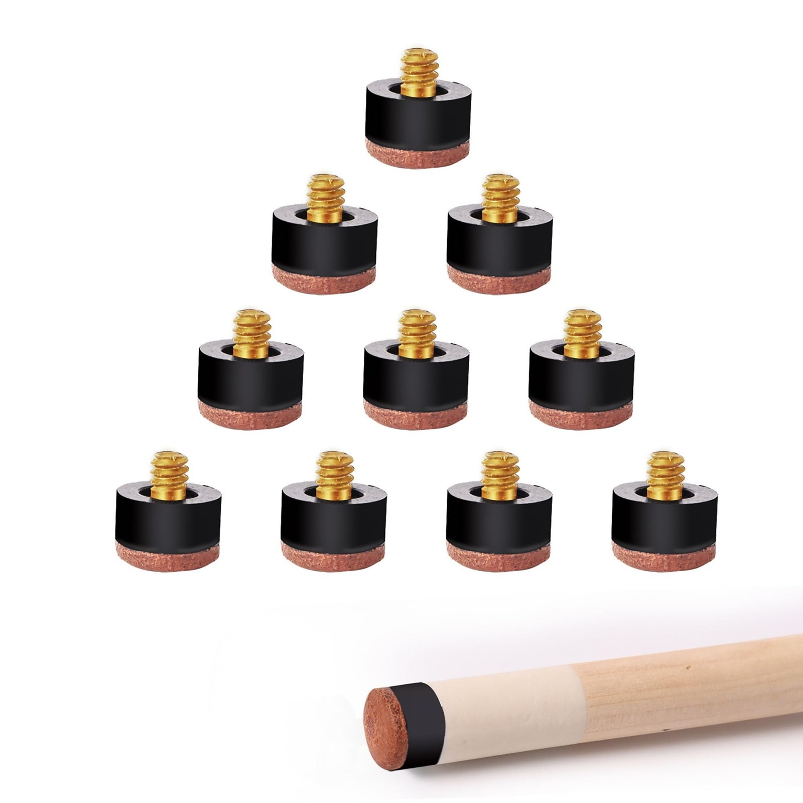 GSE Games & Sports Expert 10 Pieces 12mm/13mm Billiard Pool Tips, Soft/Hard S...