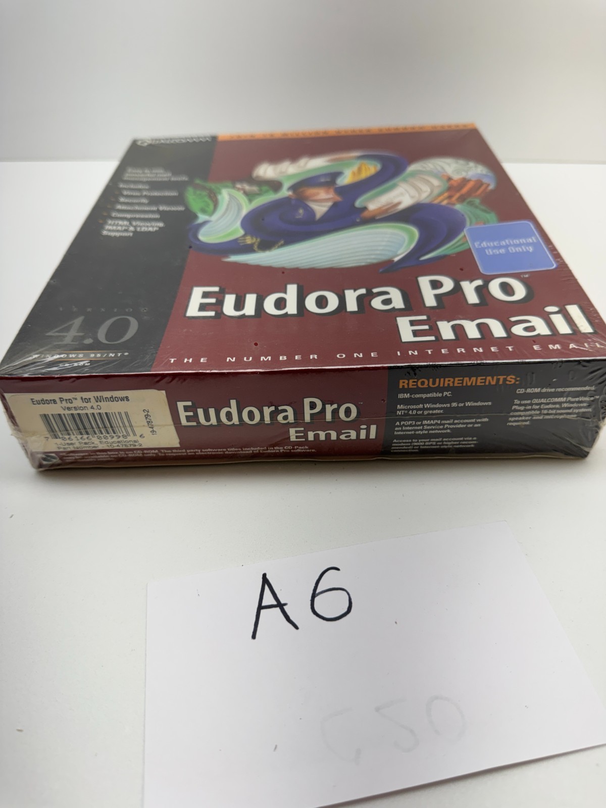 Eudora Pro Email Version 4.0 Windows 95/NT Qualcomm Big Box PC Software SEALED