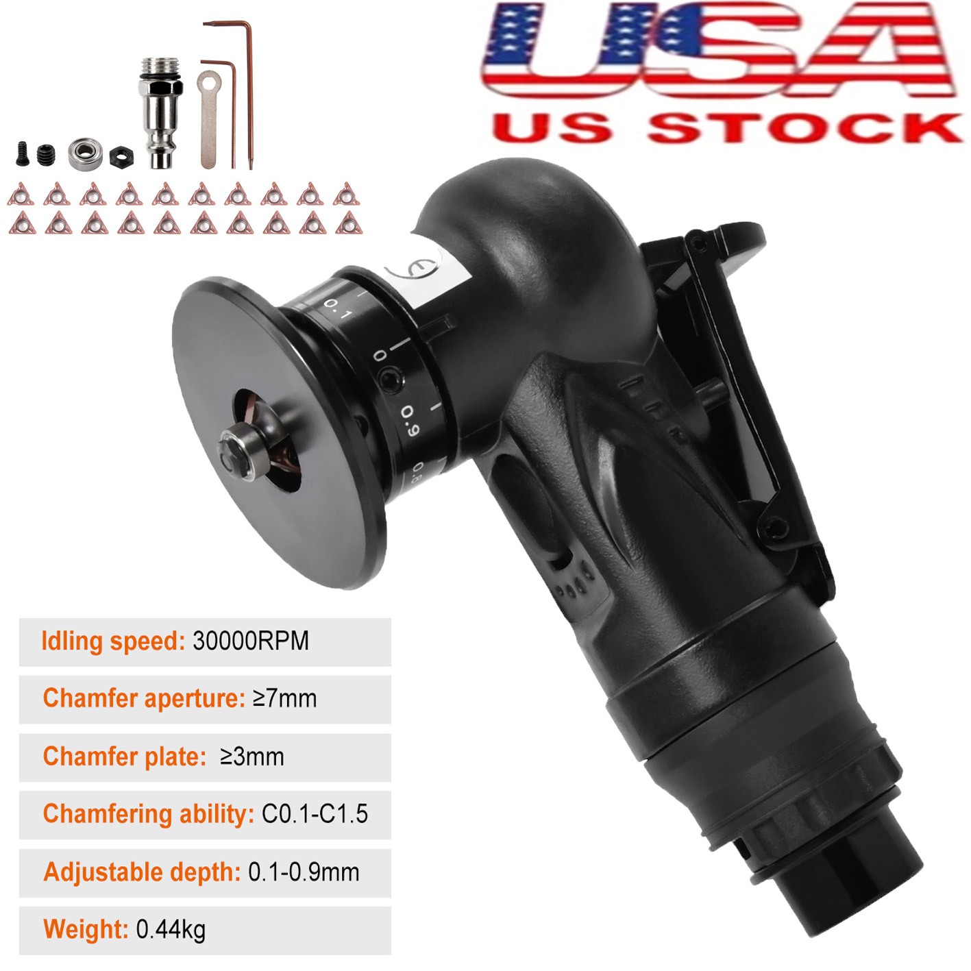 30000RPM Pneumatic Chamfering Machine Metal Trimming Air Chamfer Beveling Tools.