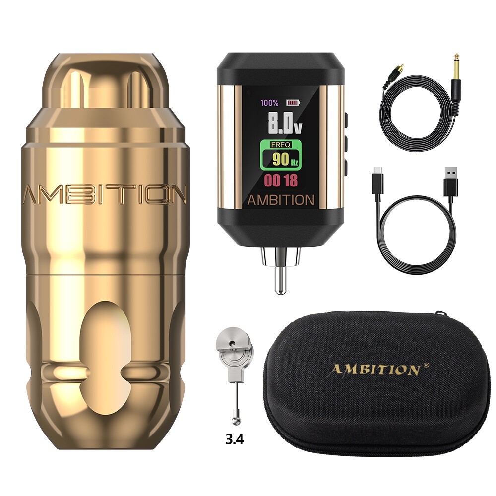 Wireless Tattoo Machine Rotary Pen Kit RCA Battery Brushless Motor Direct Drive