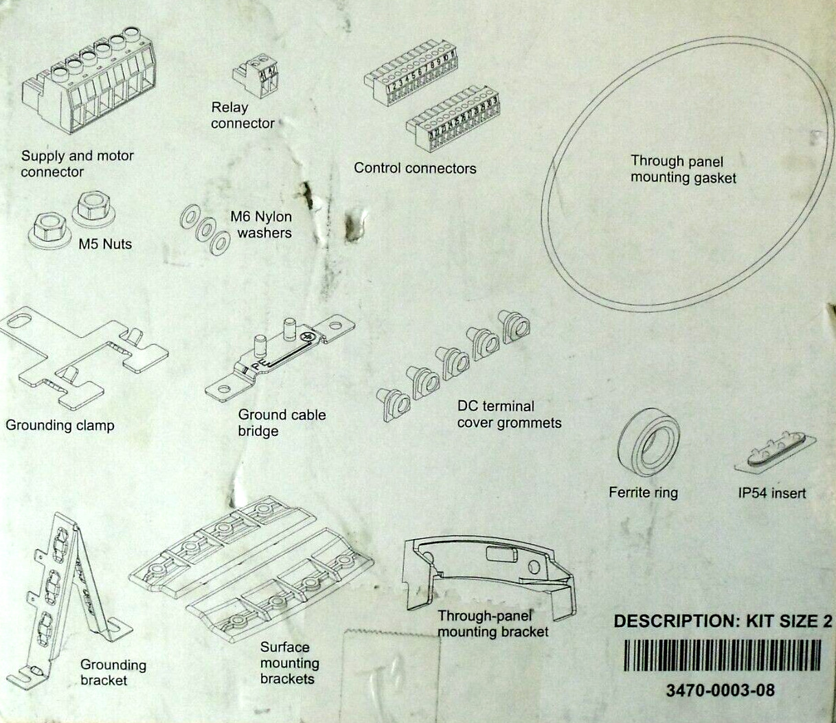 NIB Control Tech 3470-0003-08 Kit Size 2 Drive Kit, Complete