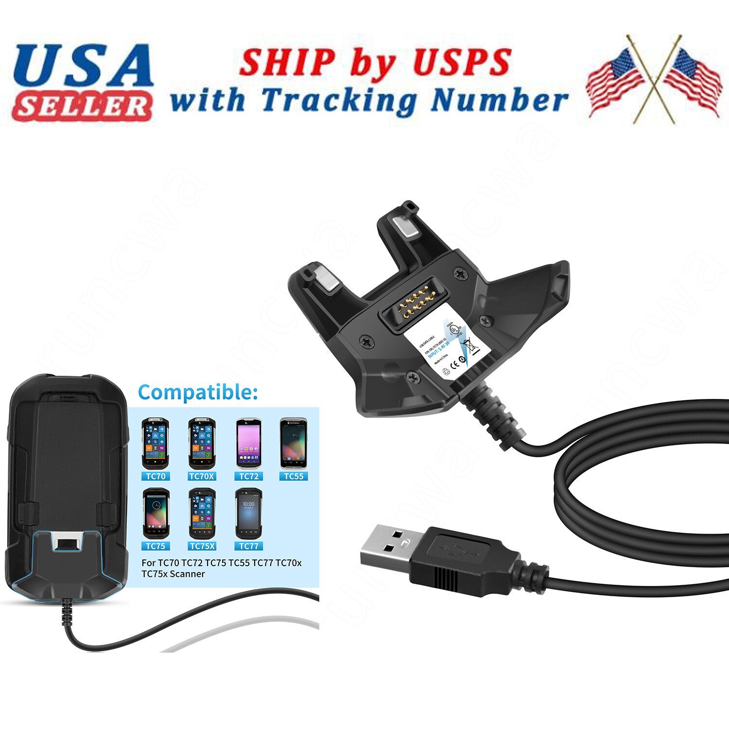 USB Charging Cable For Motorola Symbol Zebra TC77 TC77HL TC75FK TC720L TC75BH