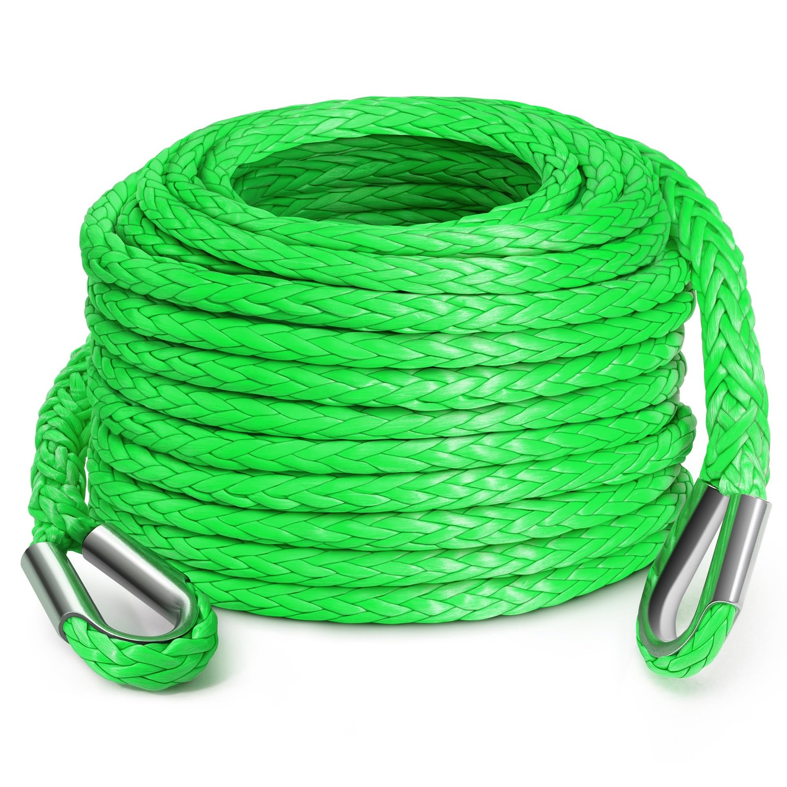 Winch Rope Extension 3/8'' X 50ft Synthetic Winch Extension Rope 26500 Lbs Winch