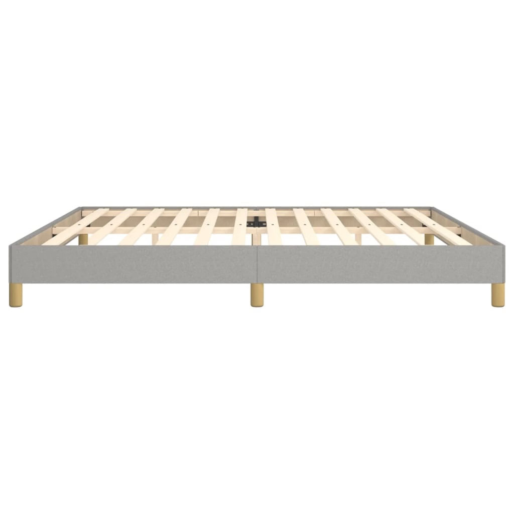 Bed Frame Light grey 100% polyester, plywood, engineered wood King
