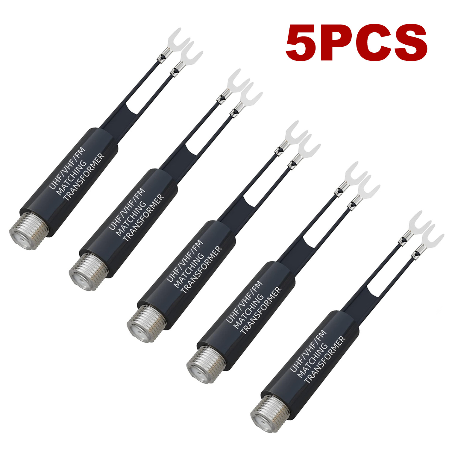 UHF VHF FM 75-300 Ohm TV Antenna Matching Transformer Coaxial Cable Adapter