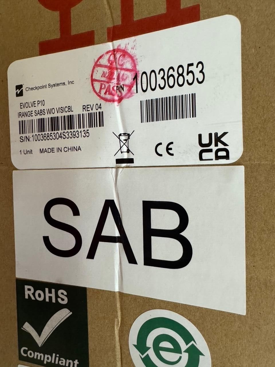 Checkpoint Systems Security Evolve P10 IRANGE SABS W/O VISICBL P/N 10036853 NEW