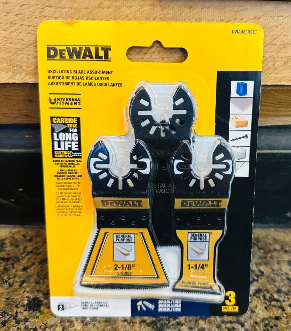 DEWALT 3-Pack Multiple materials Oscillating Tool Blade UPC 885911962544