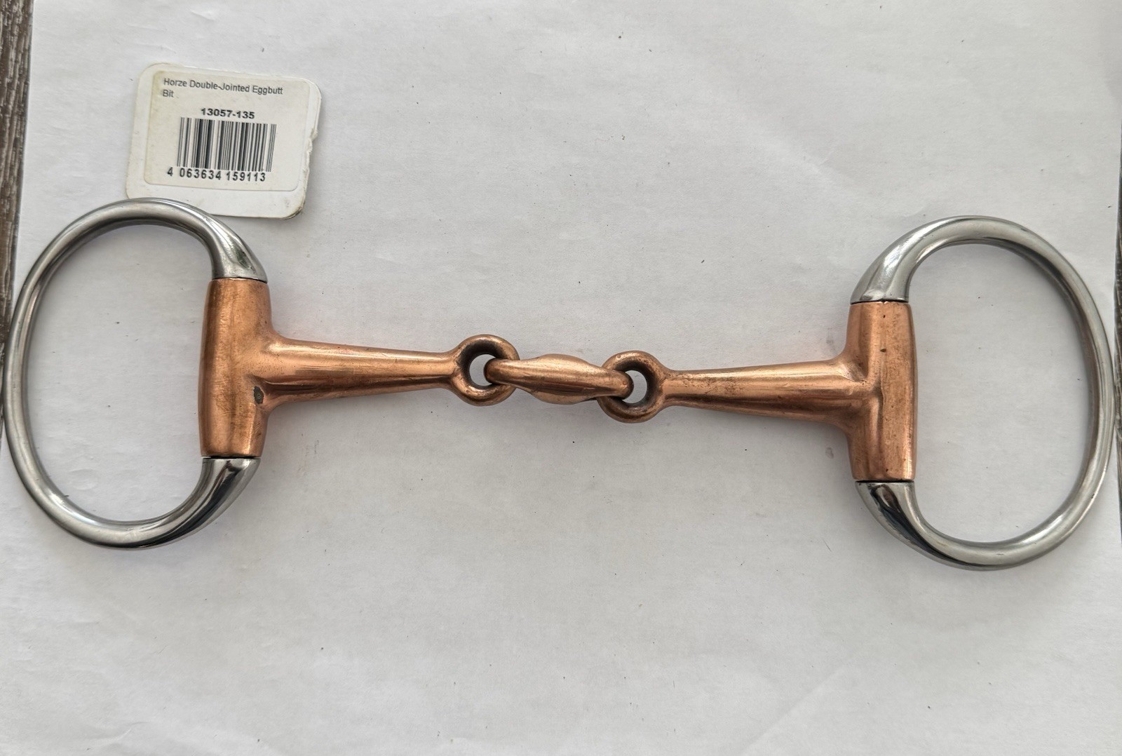 Horze Copper Lozenge Link Eggbutt SnaffleBit with 125 mm Mouthpiece
