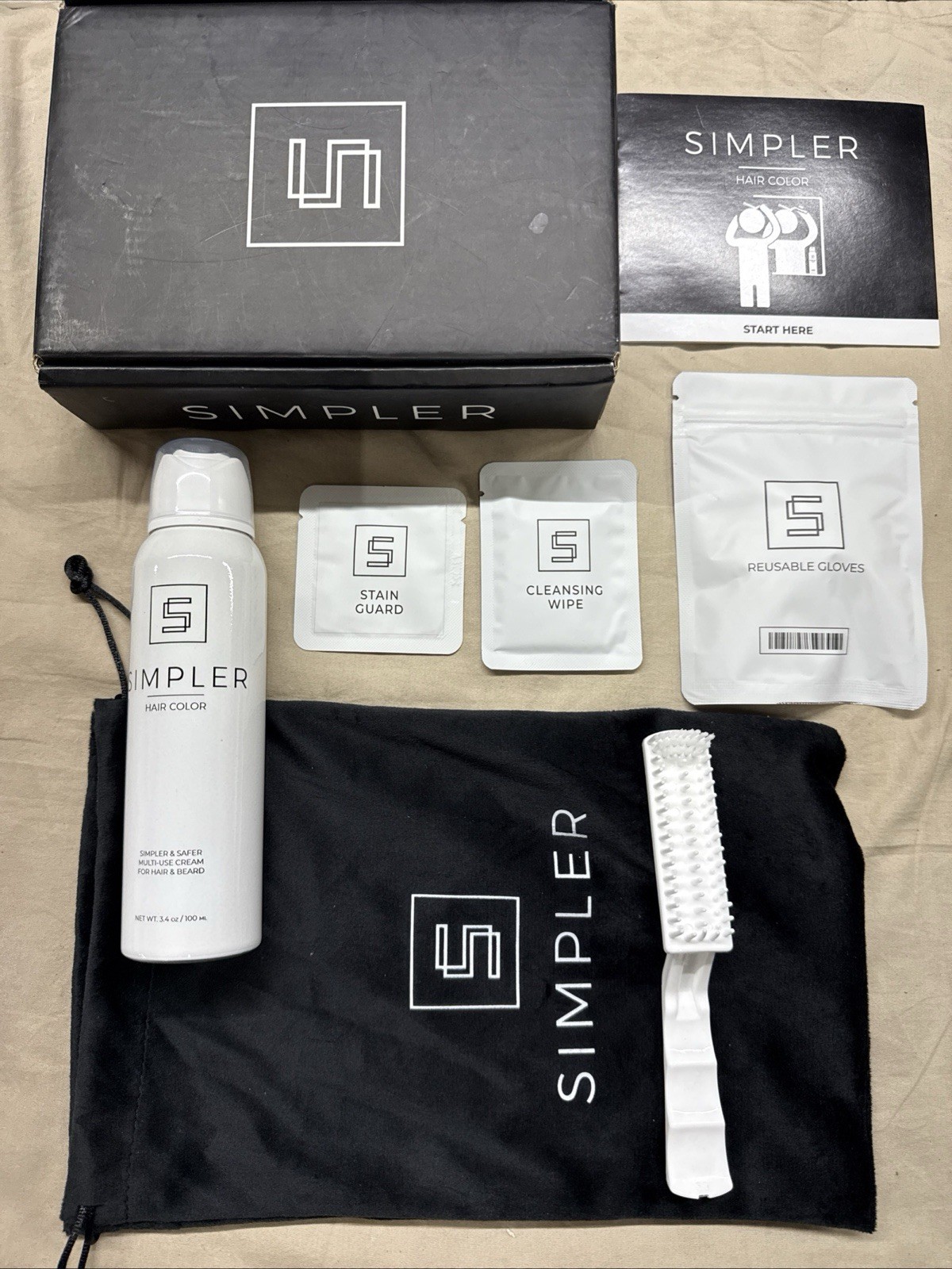 New SIMPLER Hair Color Kit Dark Brown for Men full gray coverage DB
