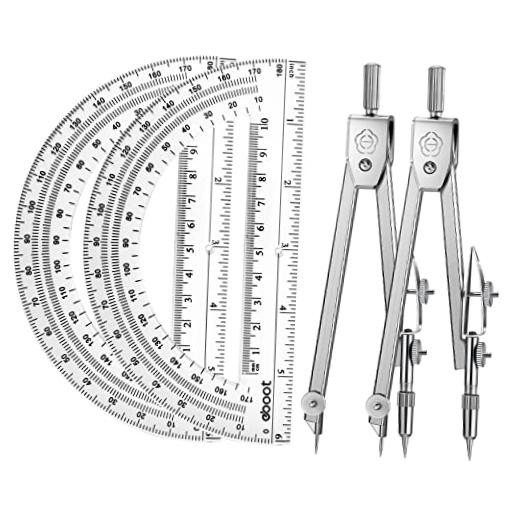Set Protractor and Compass Set, Student Geometry Math Set Drawing Compass 2