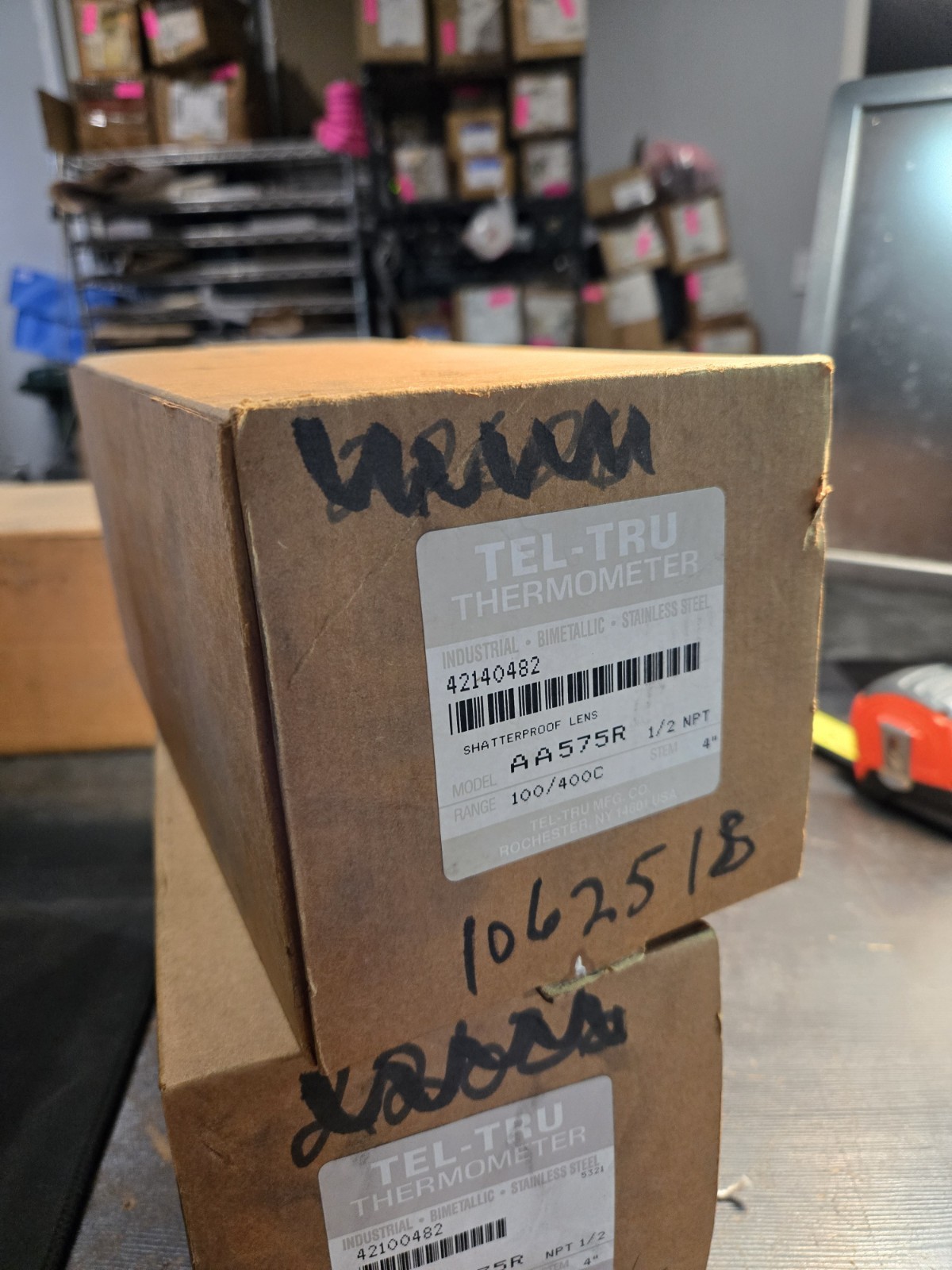 Tel-Tru S.S AA575R ADJUSTABLE THERMONETER 5" D 4.00"  100-400°C 1/2" NEW $159
