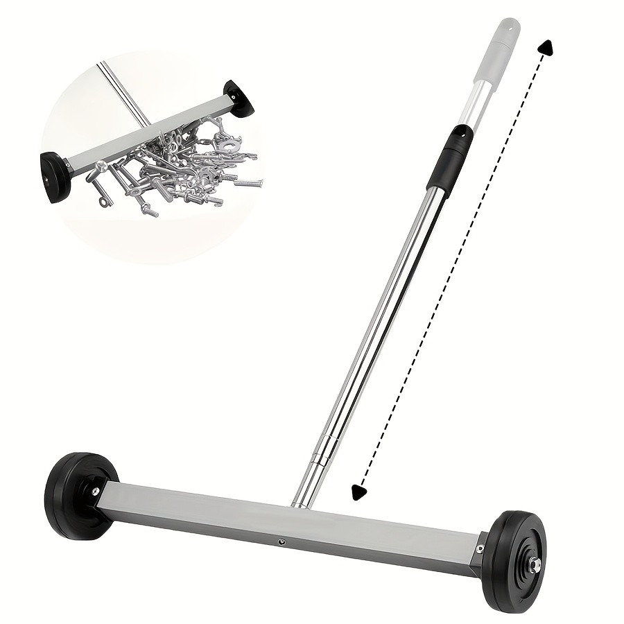 17-Inch Magnetic Sweeper On Wheels With An Adjustable Handle