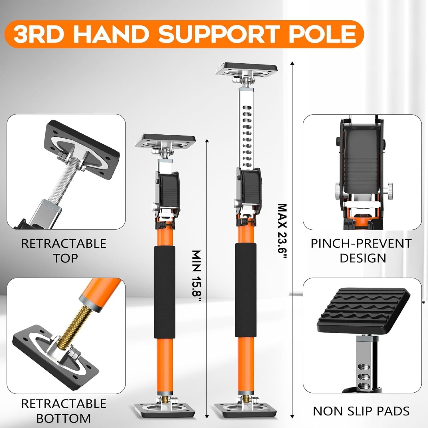 Adjustable Cabinet Jack Support Pole Third Hand Tools Support Rod Multi Size