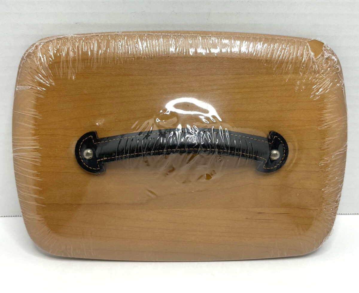 LONGABERGER 2004 Woodcrafts Valet Basket Lid w/Leather Handle #51013--NEW