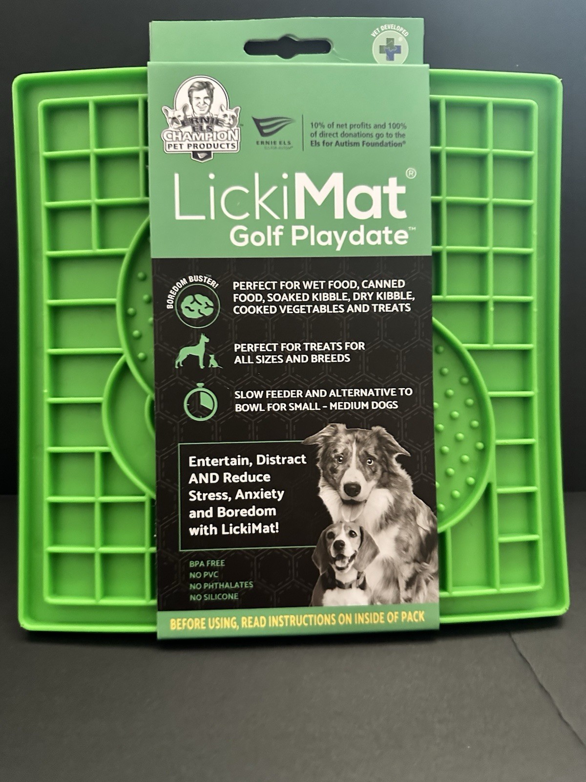 LickiMat Slow Feeder Dog Mat Green