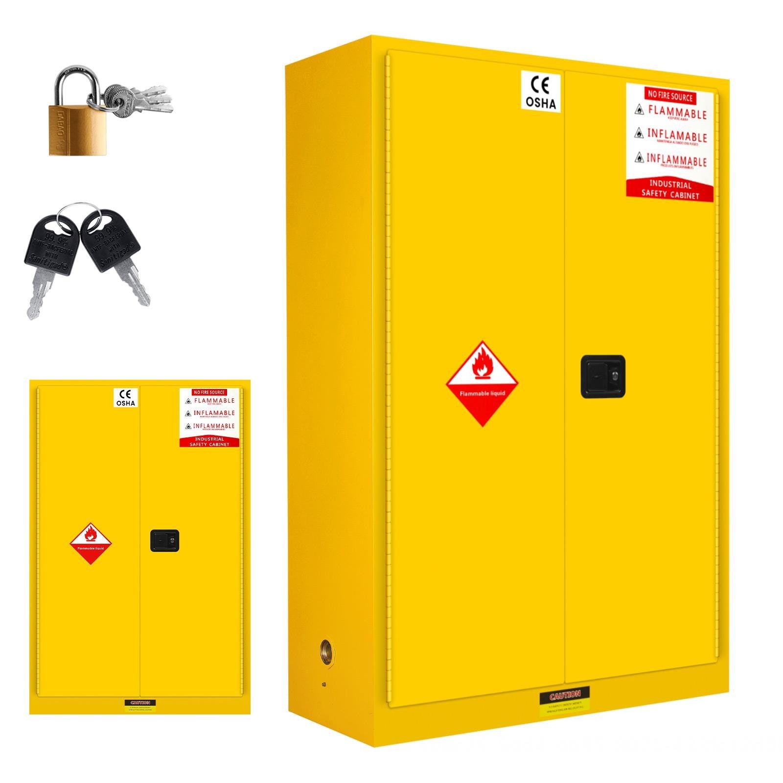 45 Gallons Flammable Storage Cabinet Galvanized Steel Flammable Liquid Cabinet