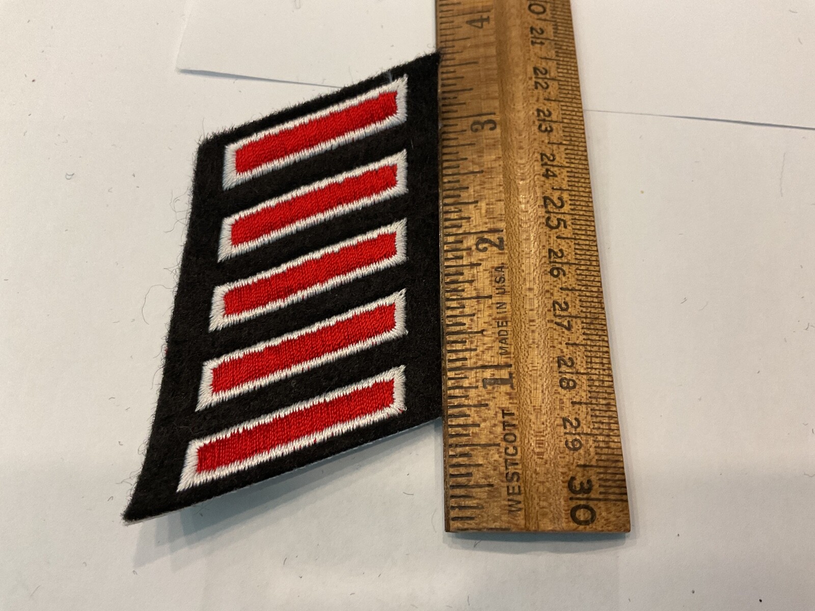 Police Years of Service embroidered Five Stripe Mark Red/white/Black Material