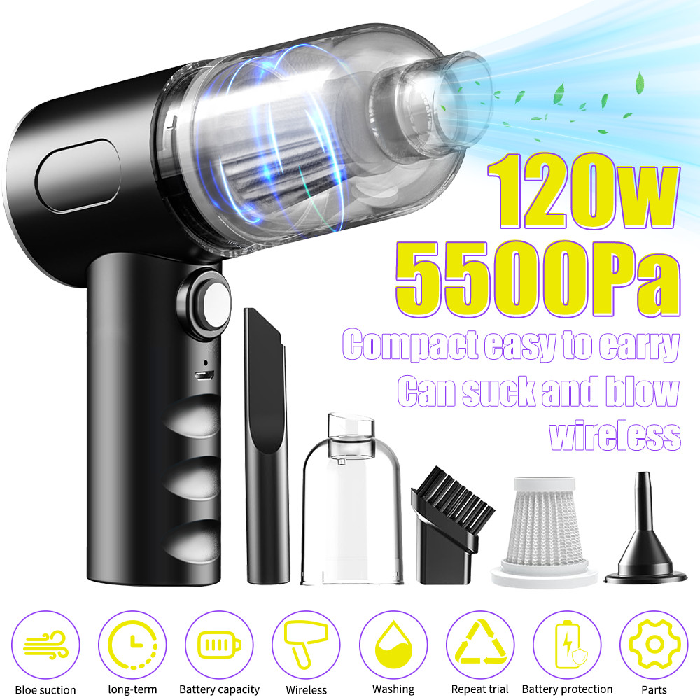 2 in 1 Cordless Electric Air Duster Hi-Pressure Computer Car Cleaning 45000RPM