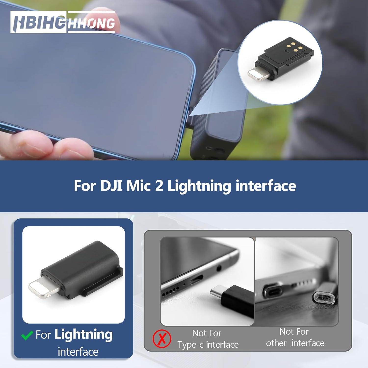 for DJI MIC 2 Adapter Phone Wireless Microphone Receiver for Mic 2