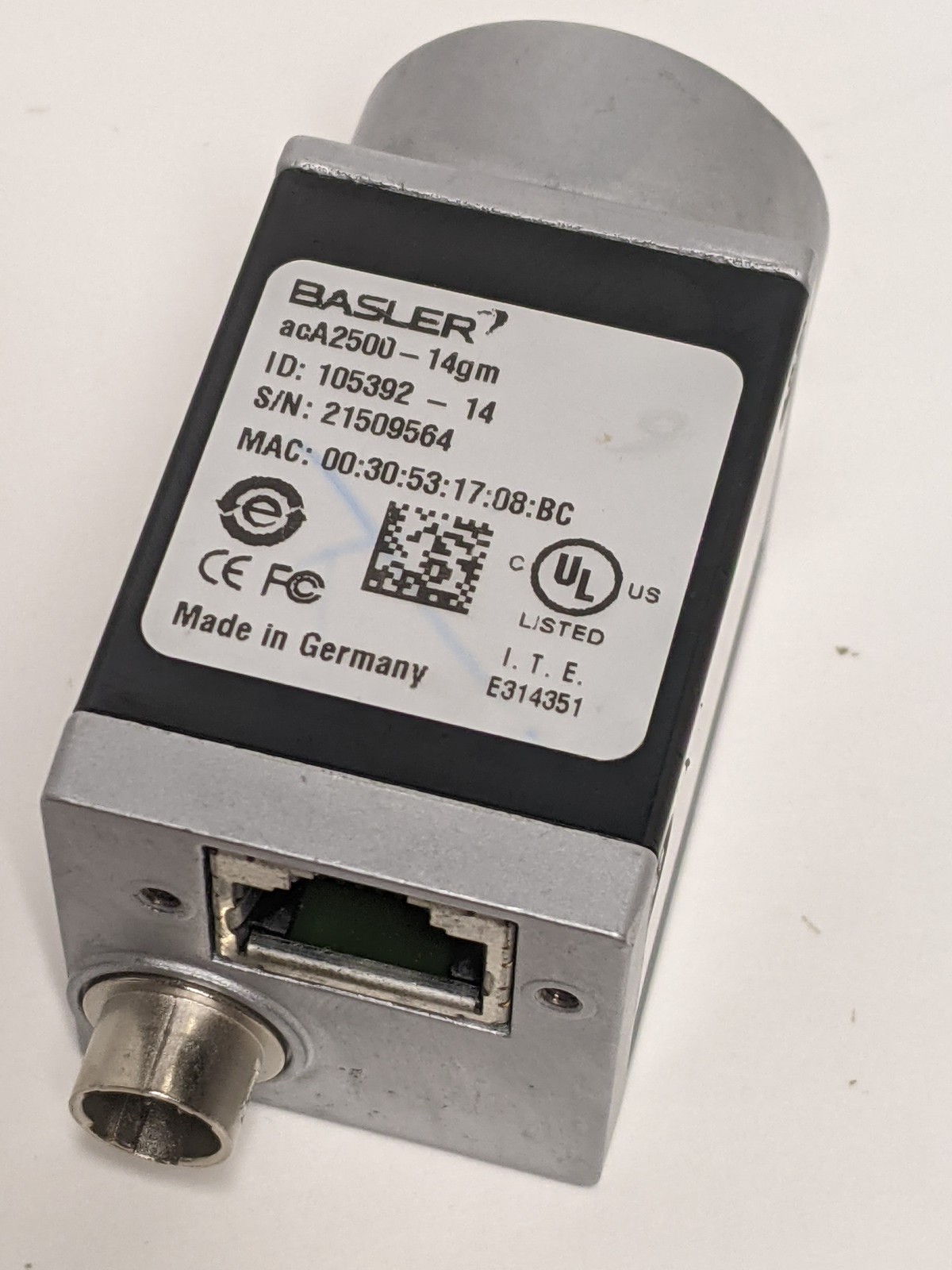 Basler acA2500-14gm 105392 5MP Mono GIGE POE Machine Vision Area Scan Camera