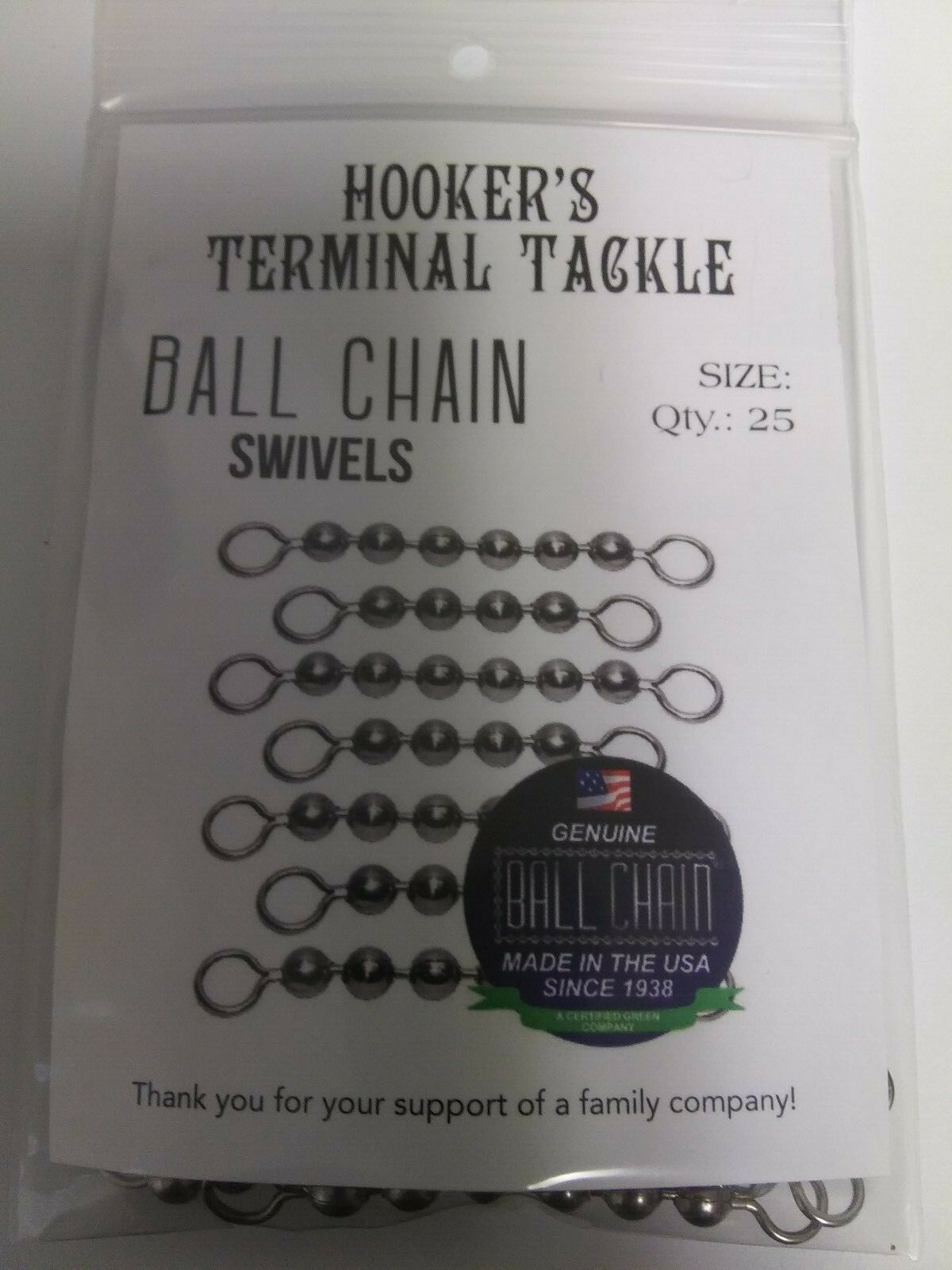 #10 SS Ball Bead Chain Swivel 6 Ball 100 lb Test Pack of 50 Fishing Swivels