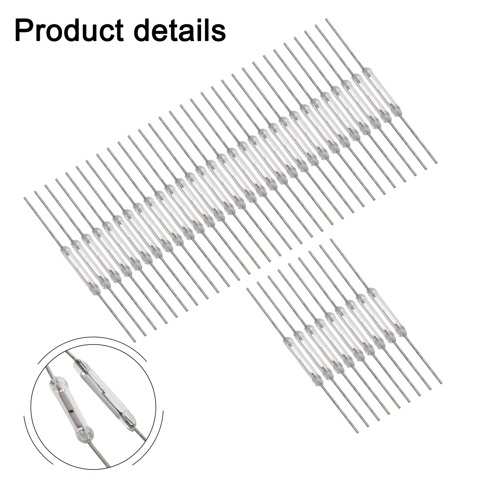 Magnetic Glass for reed Switch for 2 x 14 mm Open NO 2Pin Low Voltage Set of 40