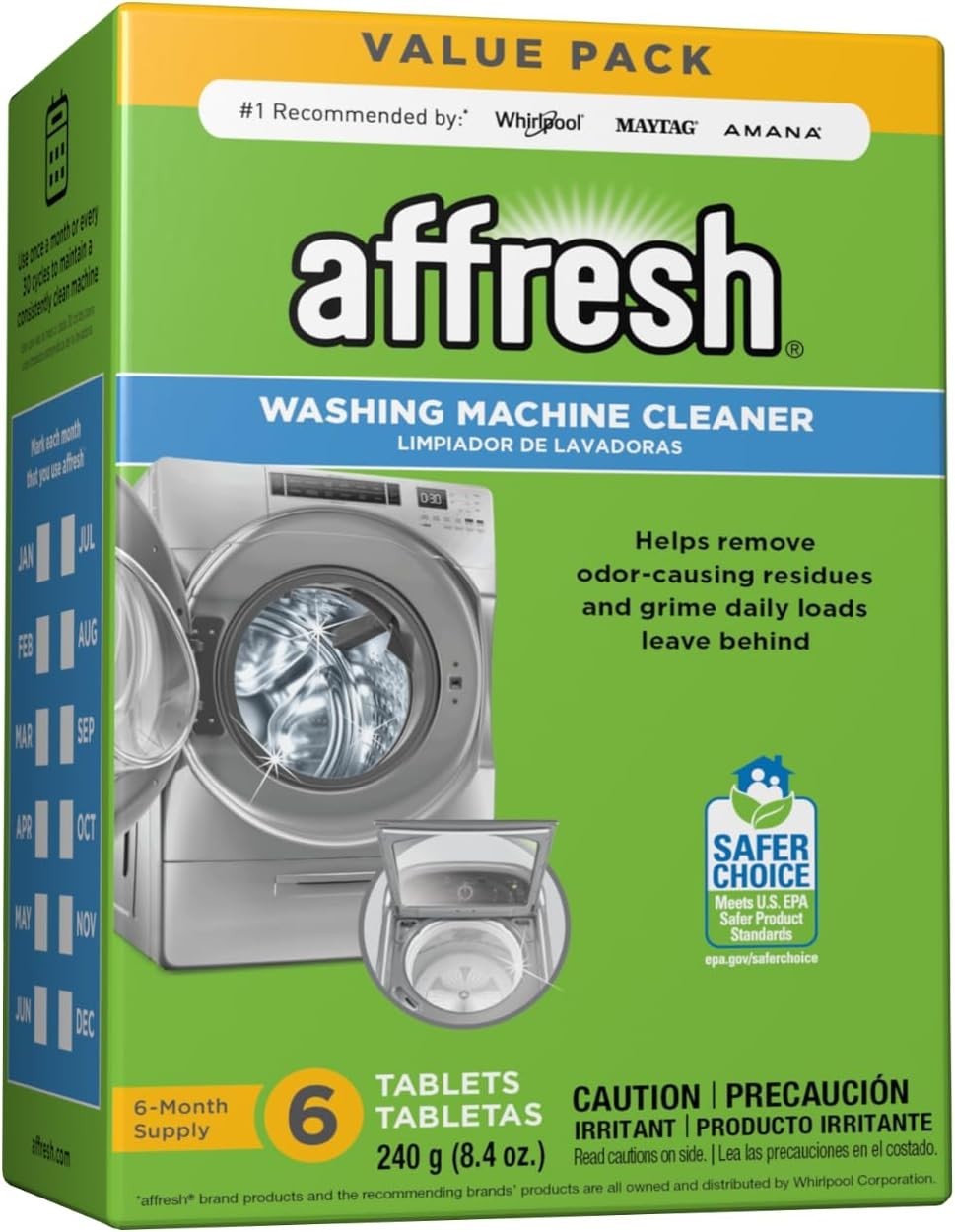 Affresh Washing Machine Cleaner, For Whirlpool, Maytag & Amana, - 6 Tablets