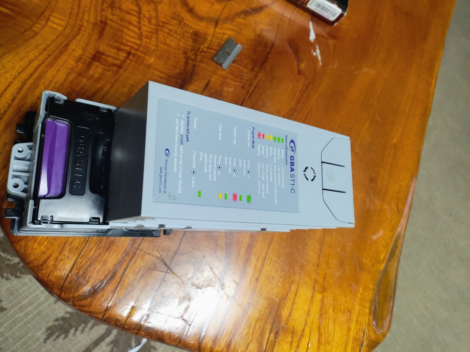 1 Astrostsys GBA St1-c Bill Acceptor 1/5/10/20/50/100 110v