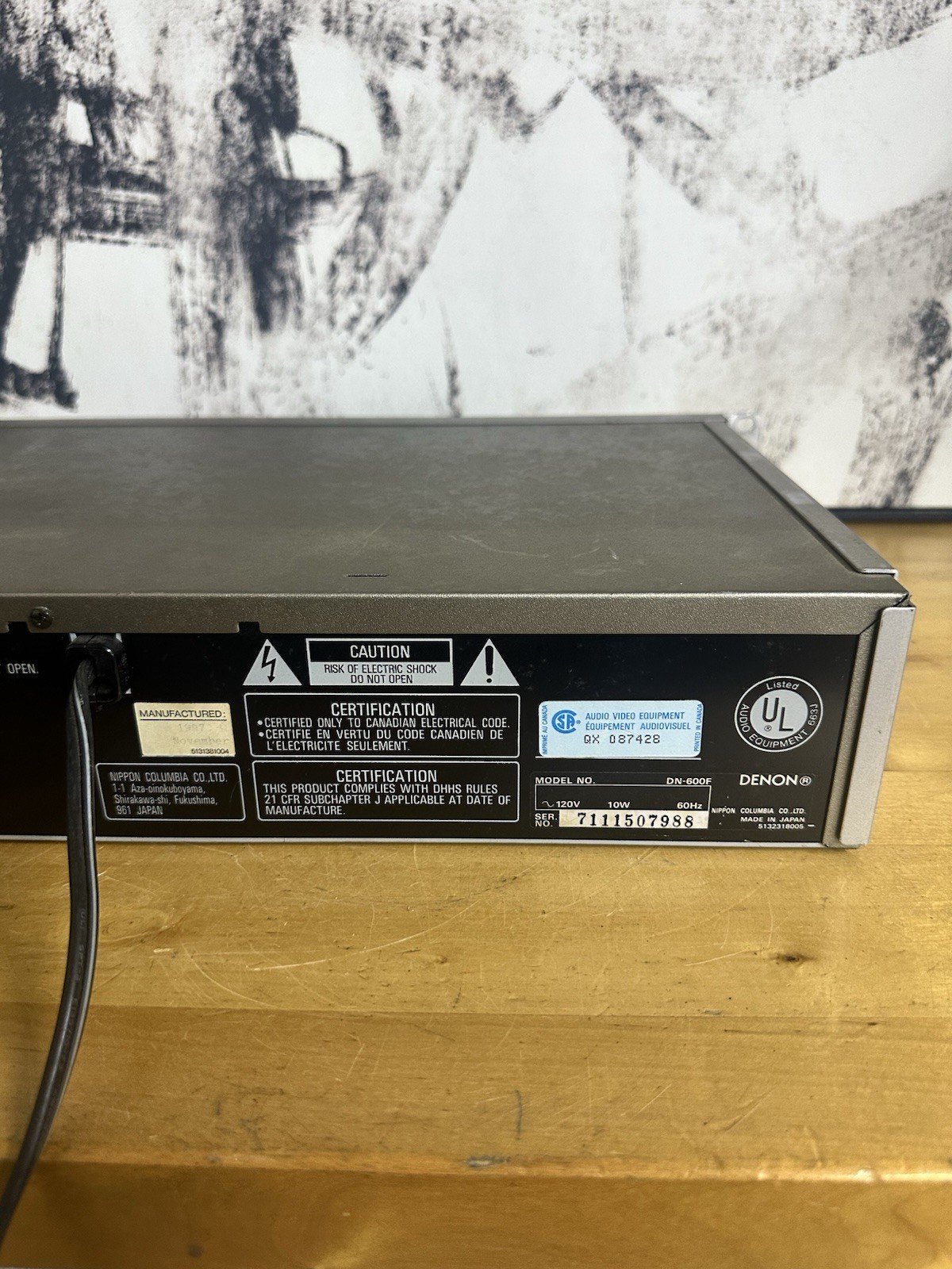 Denon DN-600F Single Compact Disc Player Rack Mount No Remote