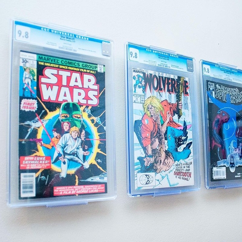 Comic Book Mount Display Holder Wall Shelf Vinyl Records 5-Pack Adjustable New