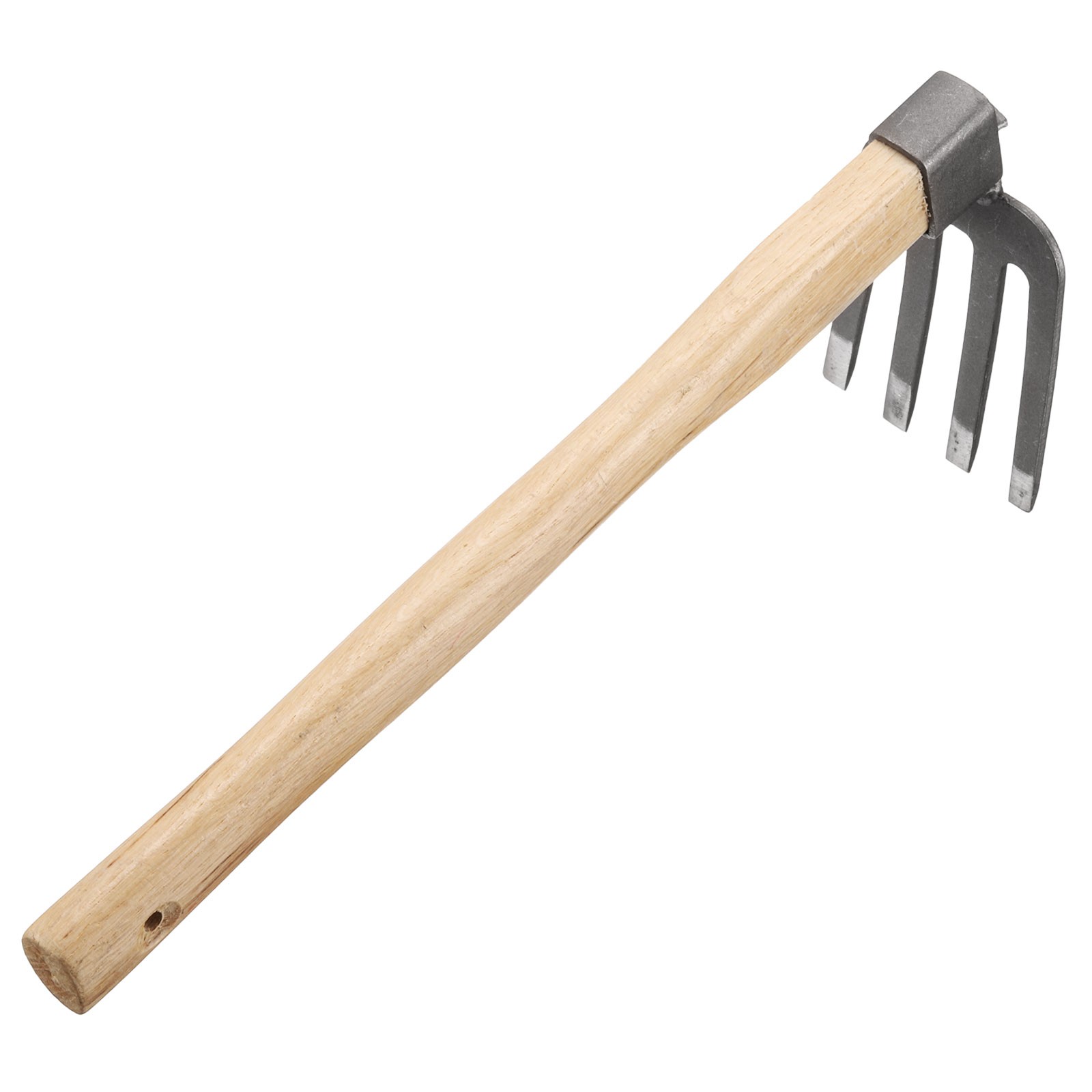 Garden Cultivator 15" Steel Hand Cultivator Tool with Wooden Handle