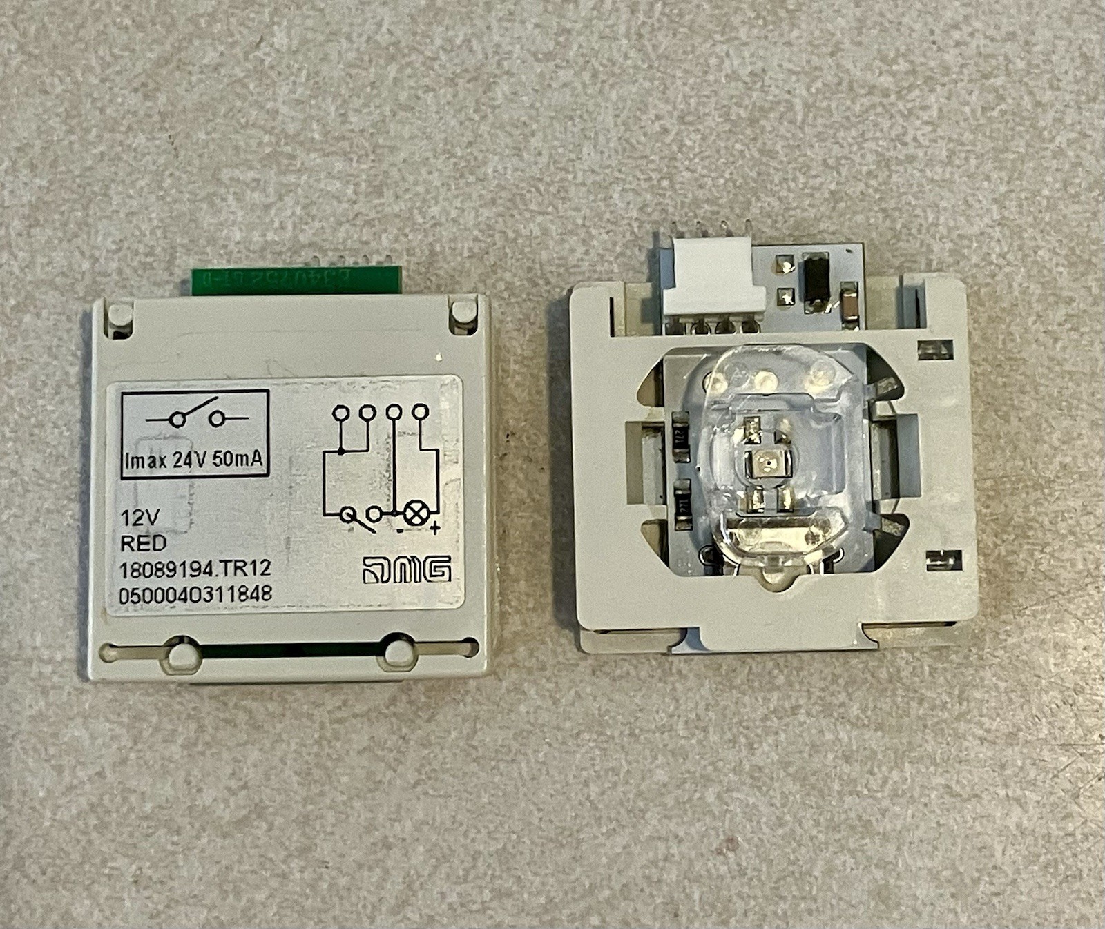Push Button Contact Module Red 12v Thyssenkrupp Elevator  DMG 18089194.TR12 New
