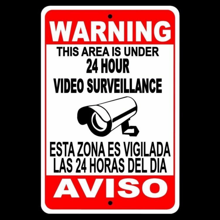 CCTV Security Audio Video Surveillance Camera 8" x 12"Sign English/Spanish SS04
