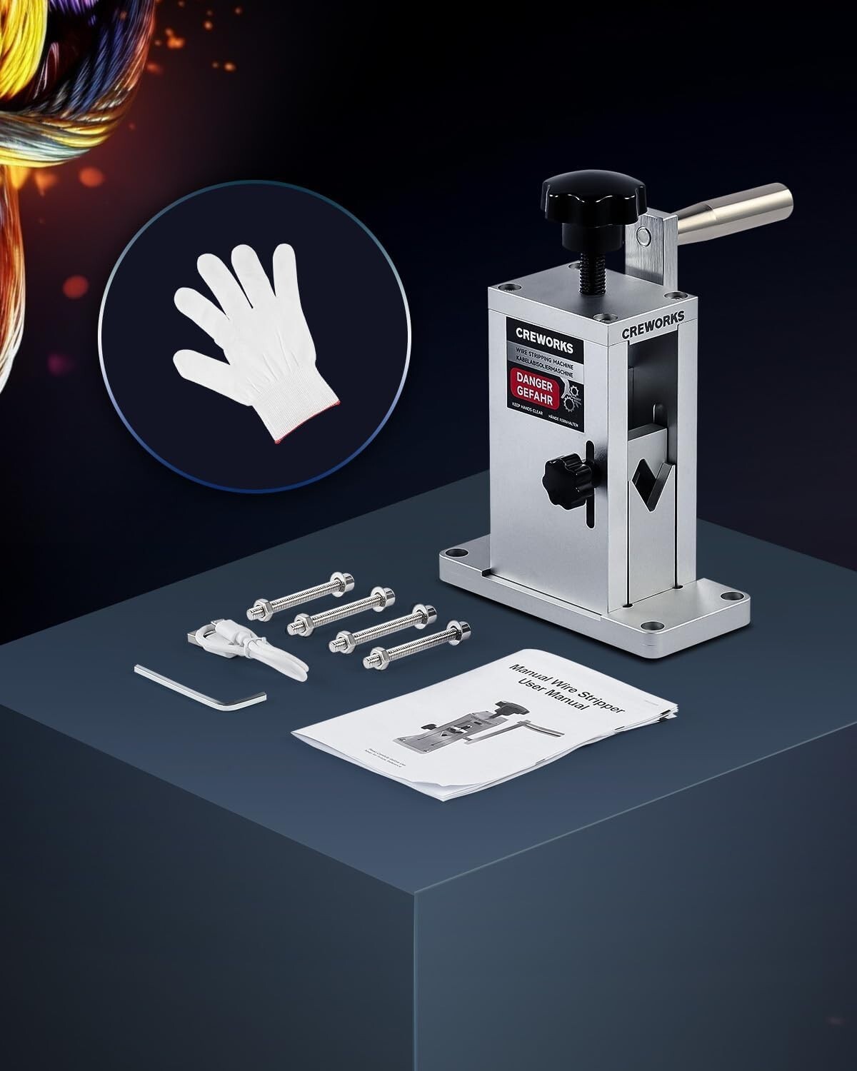 Manual Wire Stripping Machine - Adjustable Feed Hole - Portable Cable Stripper