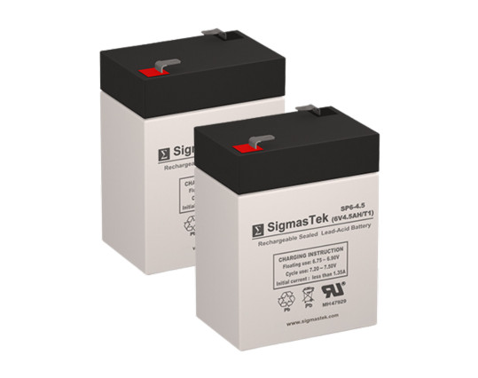 SigmasTek Battery Replacement Set of 2 for 6 Volt 4.5 Amp F1 SLA AGM 6V 4.5Ah