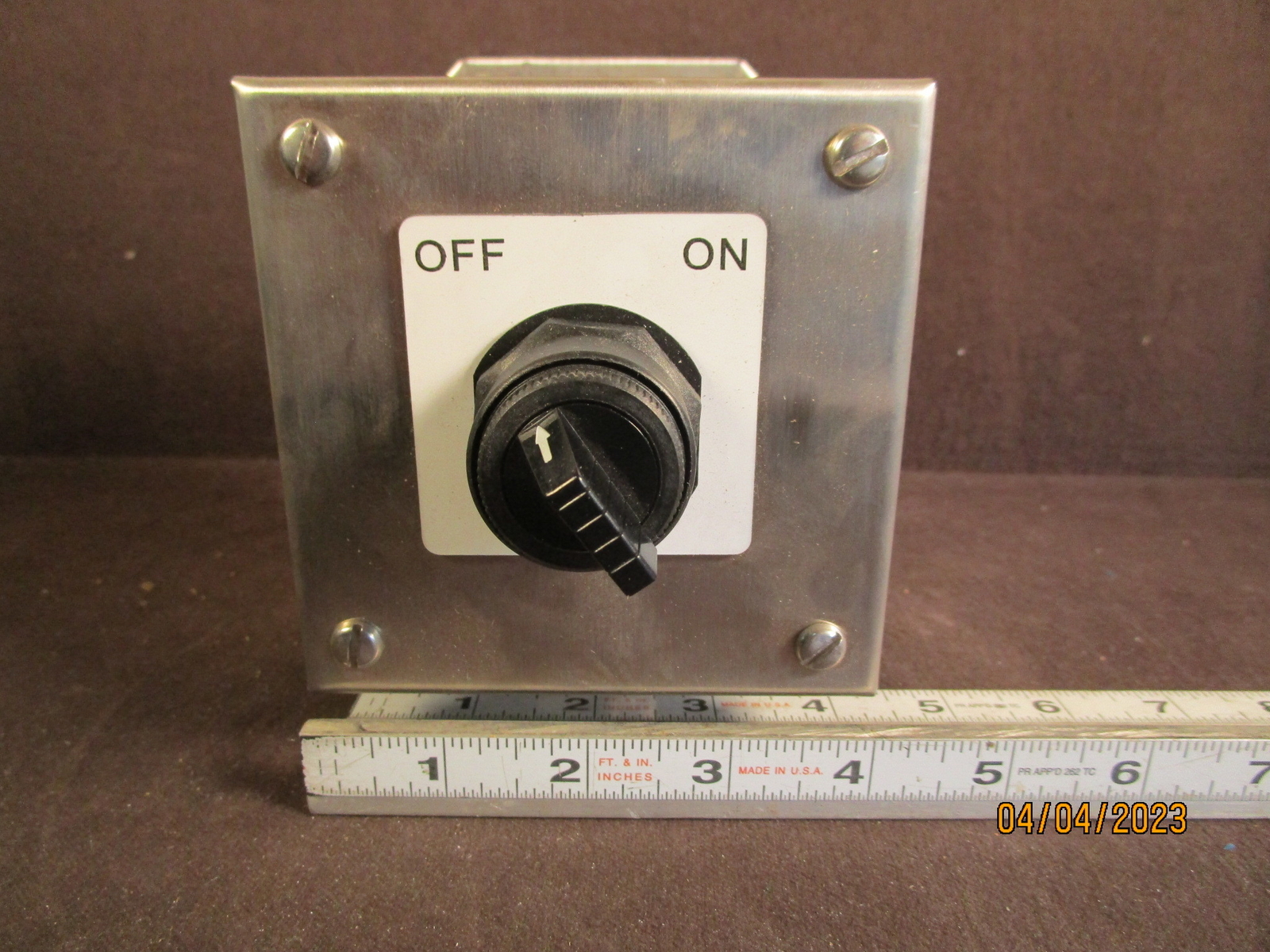 Stainless Steel On/Off Selector Switch Box NOS