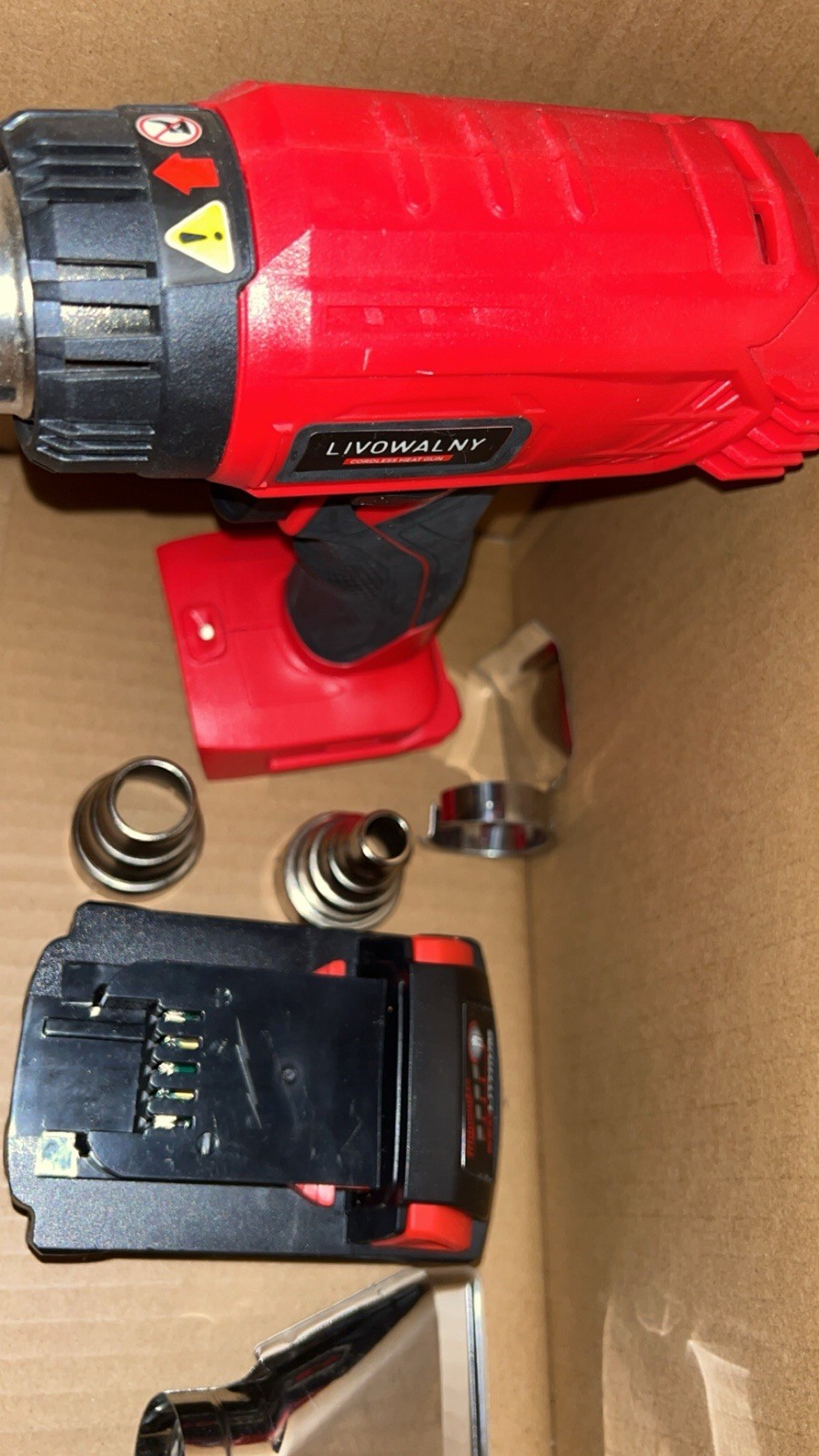 Cordless Heat Gun for Milwaukee m18 Battery, LIVOWALNY 18V 350W 122℉~1202℉ (50℃