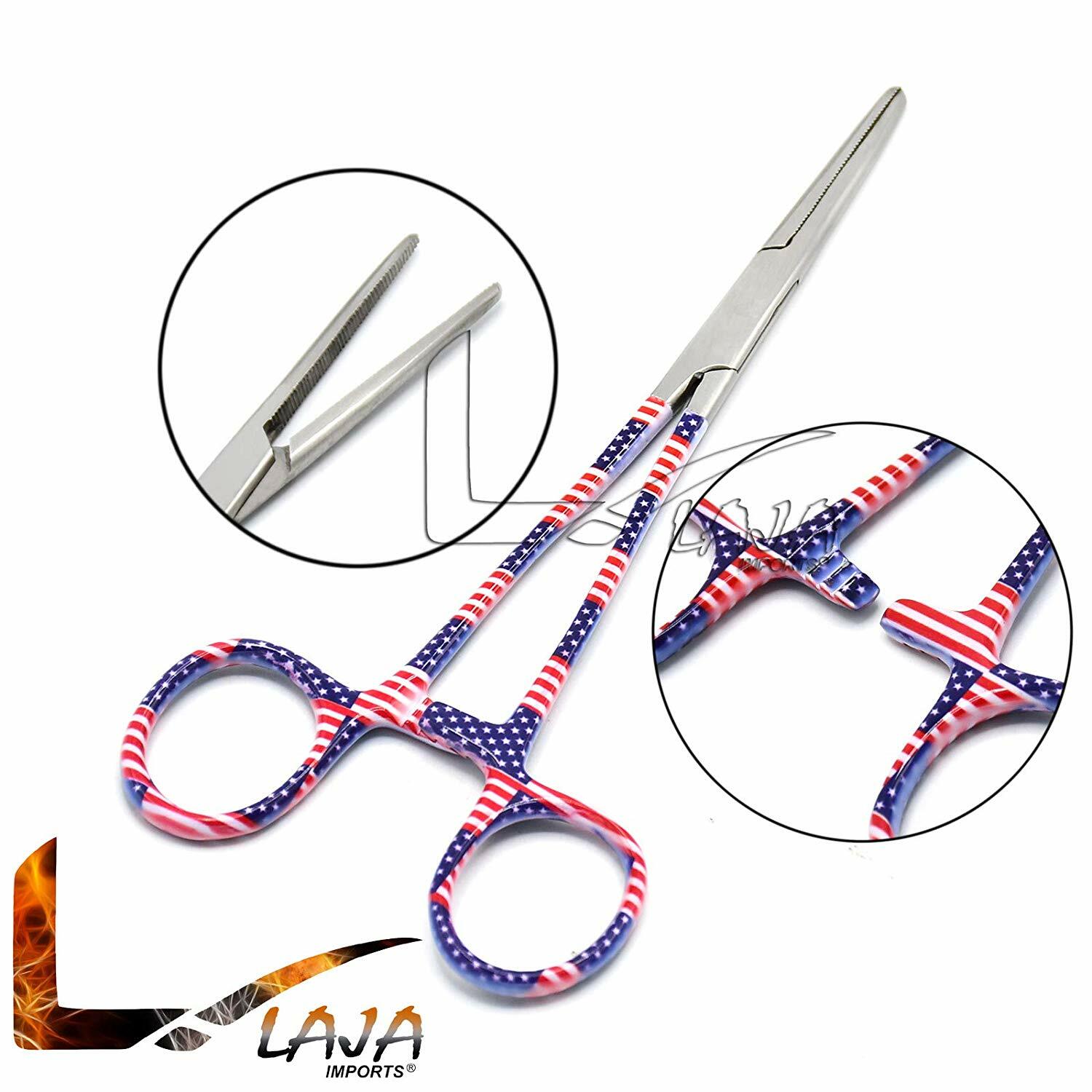 American Flag Pattern Crile Forceps 6.25" Straight Pliers Stainless Steel