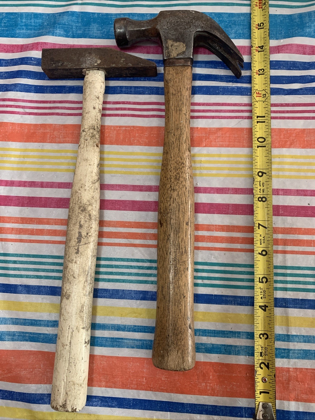 Lot Of 2 Hammers Vintage Craftsman USA Claw Third Claw & Cross Peen ?
