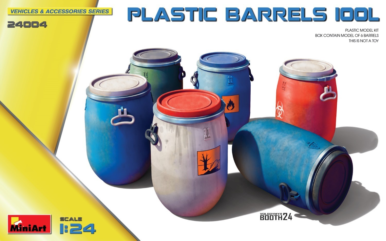 MiniArt 24004 1/24 Plastic Barrels 100L