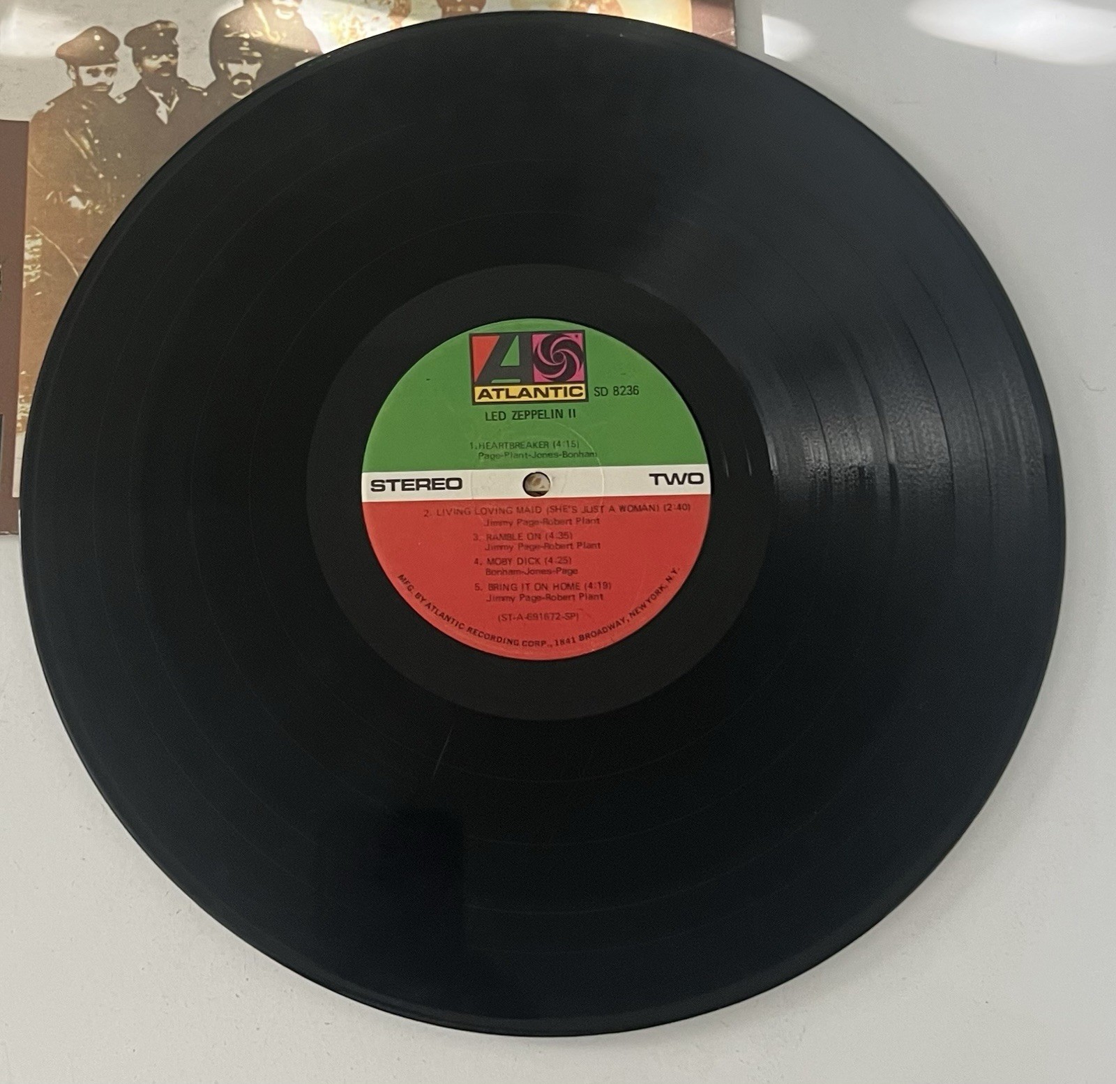 LED ZEPPELIN II Atlantic SD 8236 LP Vinyl Record- Tested Working
