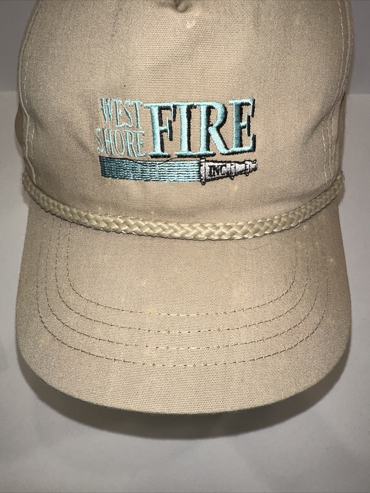 West Shore FIRE Inc Tan Hat Cap w Cord Snapback AMK US Rescue Systems Bullard