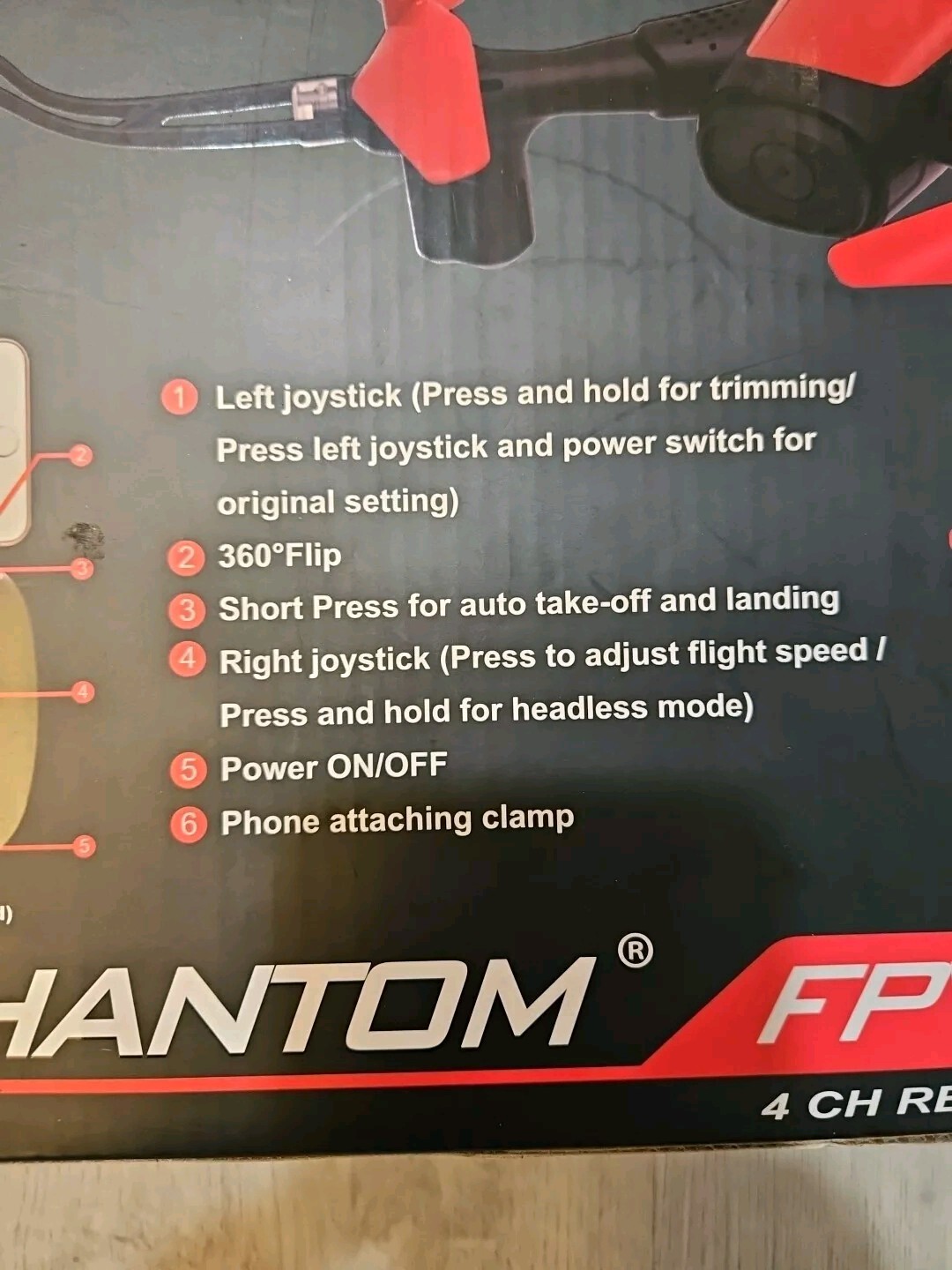 SKY PHANTOM FPV 4 CH REMOTE CONTROL DRONE (RED / AGES 14+)NIB