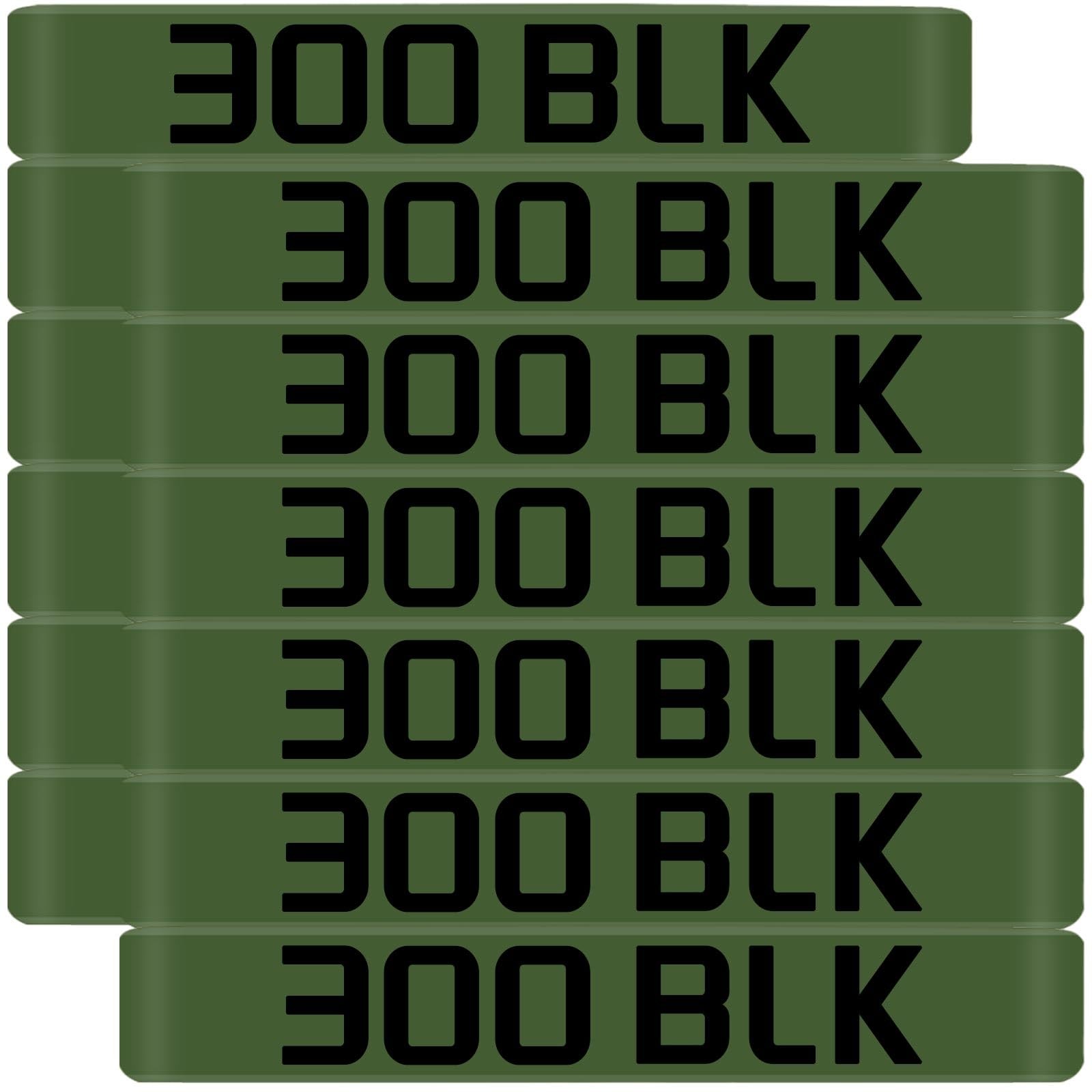 12 Pack 300 BLK Magazine Marking Bands Od Green With Black Lettering