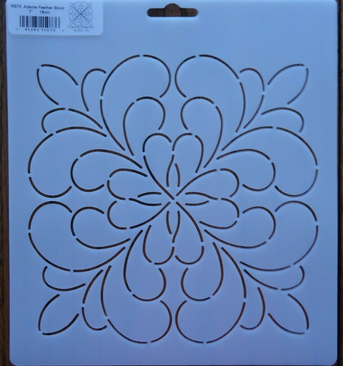 Stencil Quilting Adante Feather Block 7" 18cm QC sew quilt embroidery CL RB73