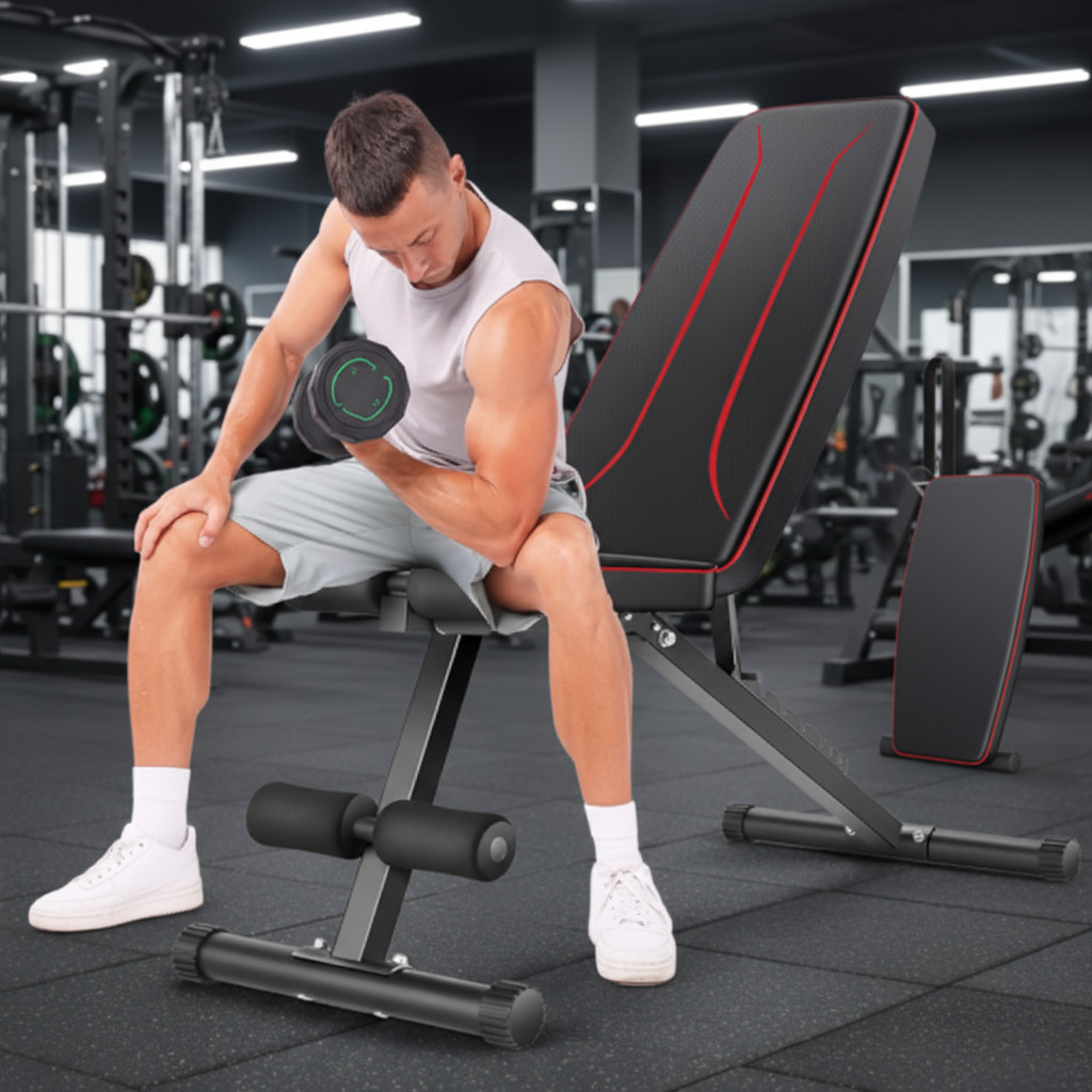 660lb/800lb Adjustable Foldable Weight Bench Home Gym Strength Training Workout