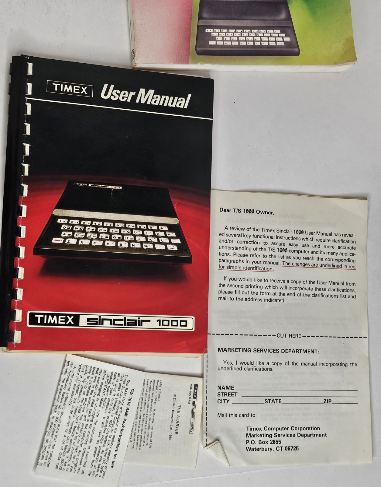 Timex Sinclair 1000 Bundle 16K RAM Tapes Books Untested 1982 PC