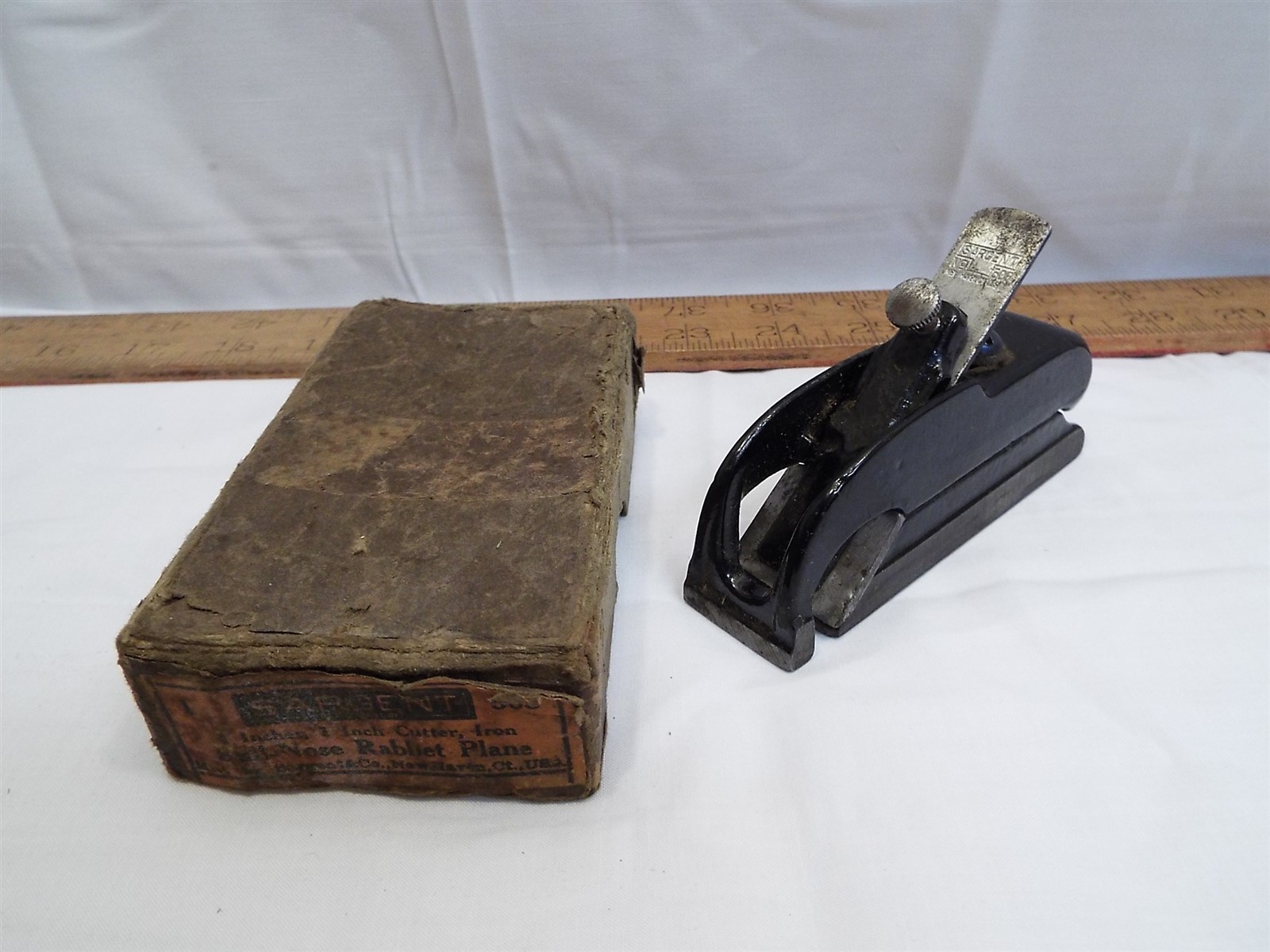 Sargent 505 Bull Nose Rabbet Plane Ornate Woodworking Tool in Box 1"
