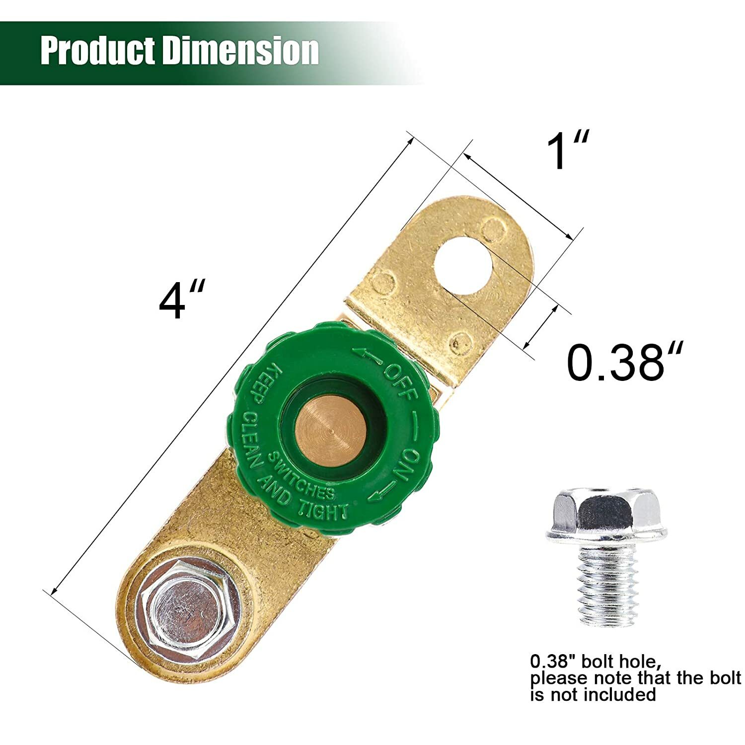 Auto Battery Link Terminal Quick Cut-off Disconnect Kill Shut Switch Side Post