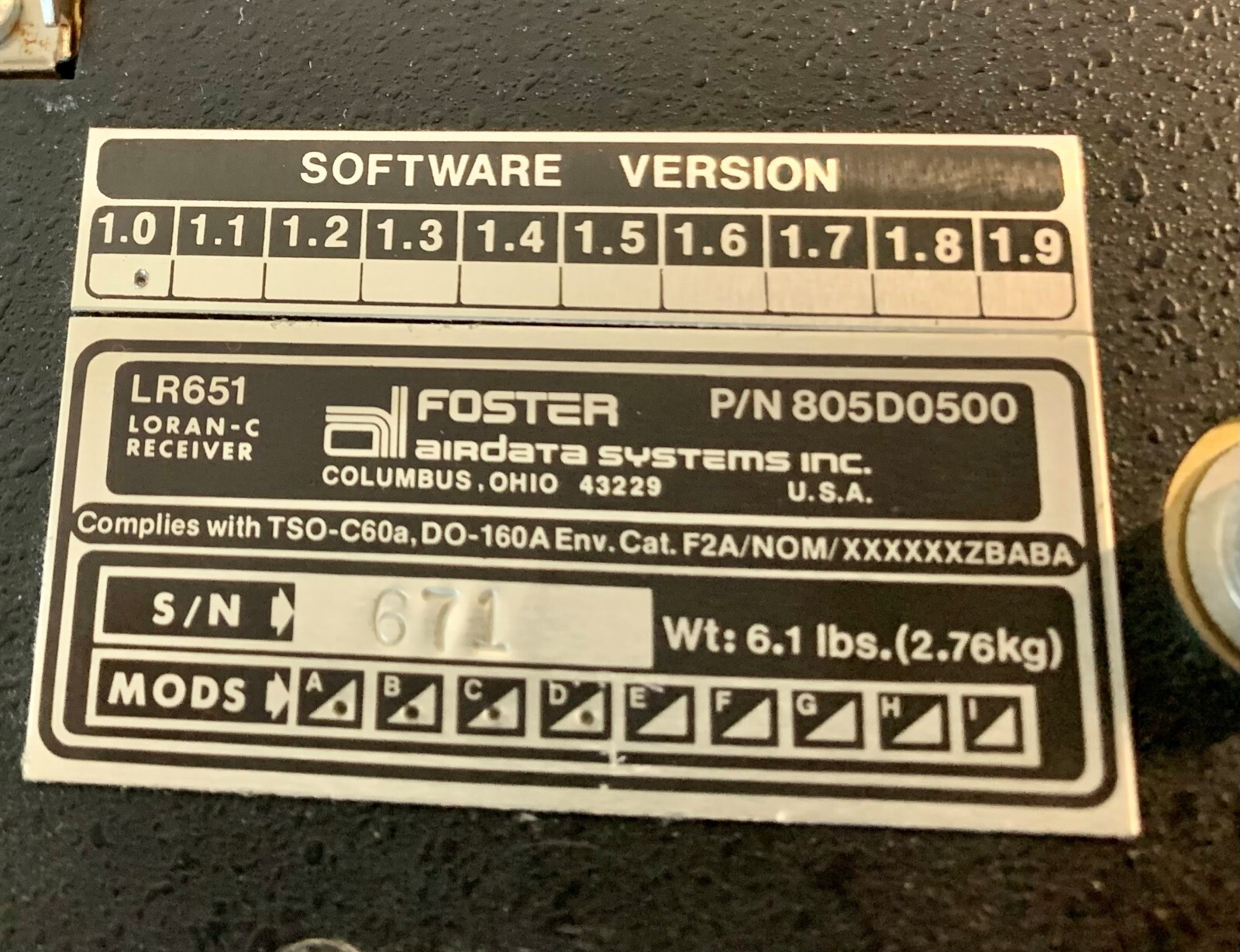 Receiver 805D0500 Removed Working